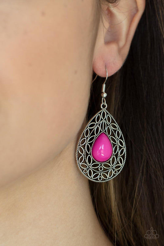 Paparazzi Accessories - Fanciful Droplets - Pink Earrings