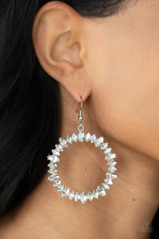 Paparazzi Accessories - Glowing Reviews - White Earrings