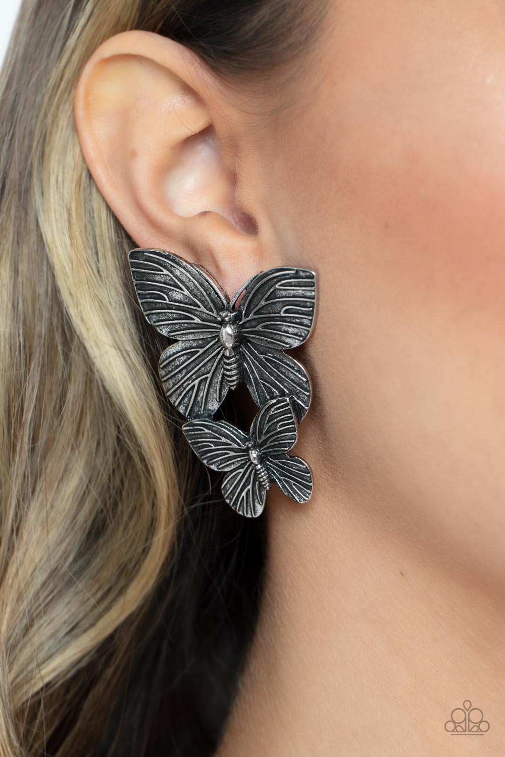 Paparazzi Accessories - Blushing Butterflies - Silver