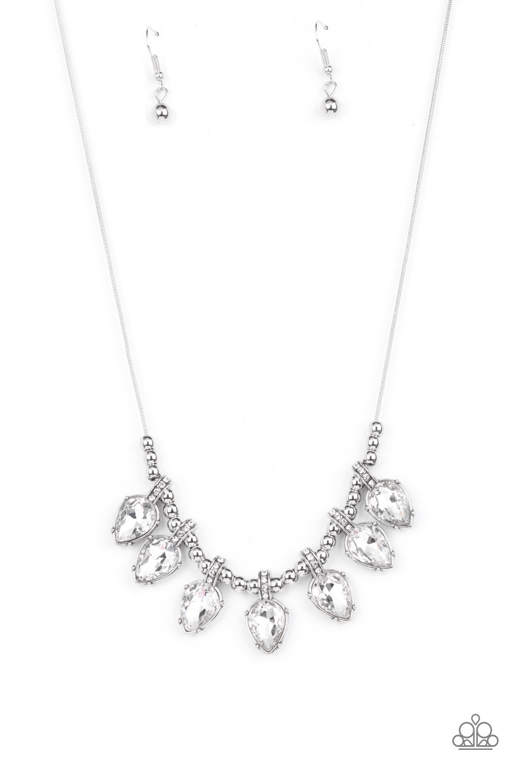 Paparazzi Accessories - Crown Jewel Couture - White Necklaces