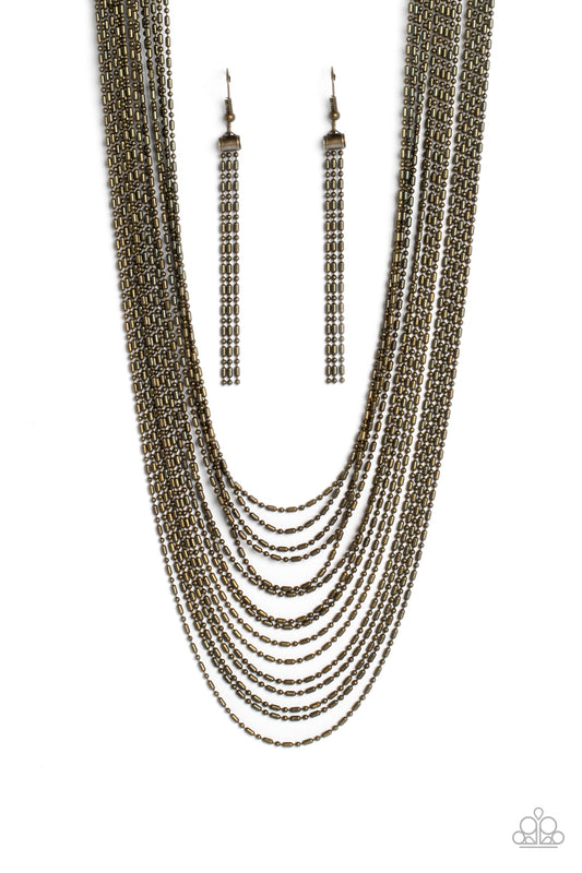 Paparazzi Accessories - Cascading Chains - Brass